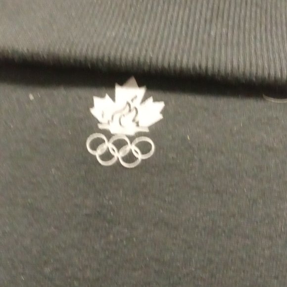 HBC Hudson Bay Olympic black long sleeve double snap fleece bomber jacket sz XL - Picture 4 of 5